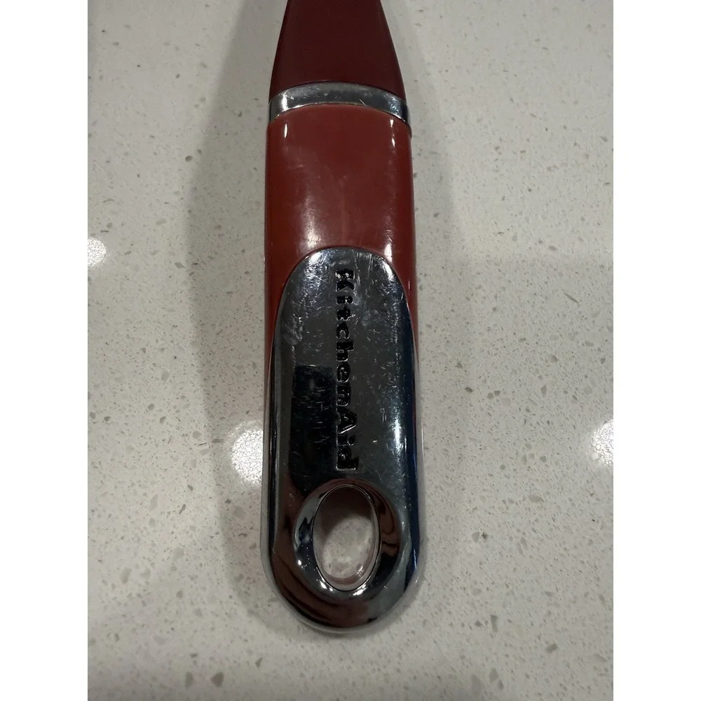 Kitchenaid Lot Of 3‎ Serving Utensils Maroon Slotted Spoon, Spoon & Ladle
